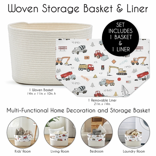 Construction Truck Collection Woven Rope Storage Basket - alt image 4