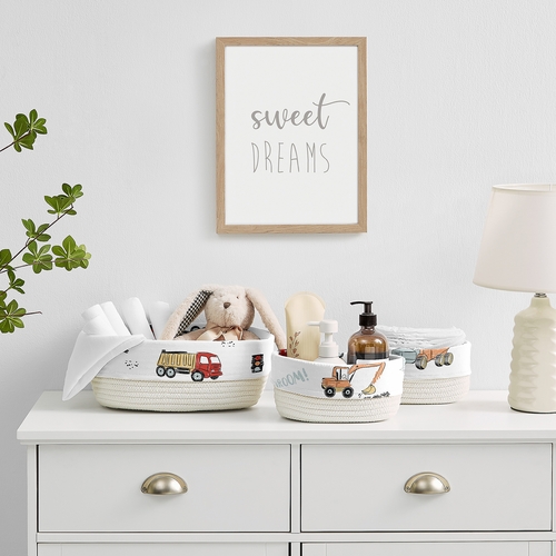 Construction Truck Collection Woven Storage Basket Set - alt image 1