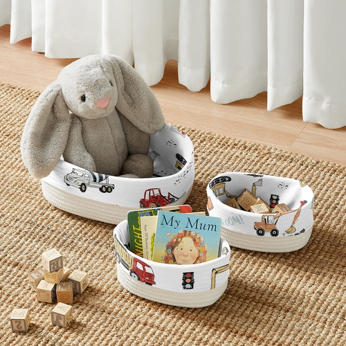 Construction Truck Collection Woven Storage Basket Set - alt image 2