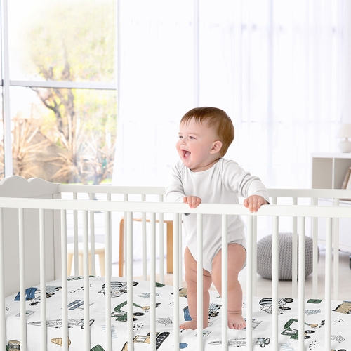 Construction Truck Green and Blue Collection 2 Pack Crib Sheets - alt image 3