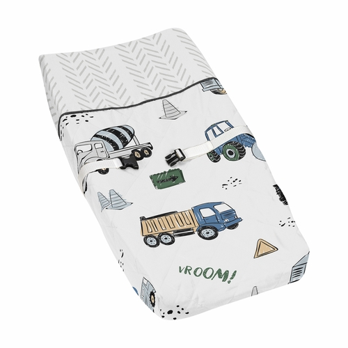 Construction Truck Green and Blue Collection Changing Pad Cover