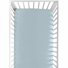 Construction Truck Green and Blue Collection Crib Sheet - Solid Slate Blue