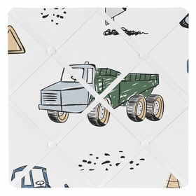 Construction Truck Green and Blue Collection Fabric Memo Board