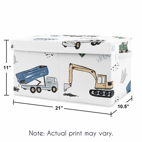 Construction Truck Green and Blue Collection Fabric Toy Bin Storage - alt image 2