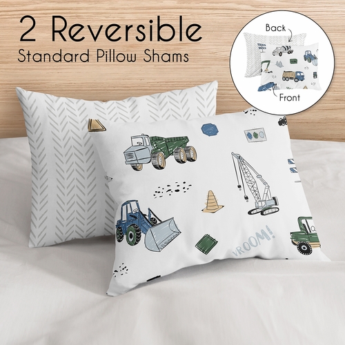 Construction Truck Green and Blue Collection Full/Queen Bedding - alt image 4