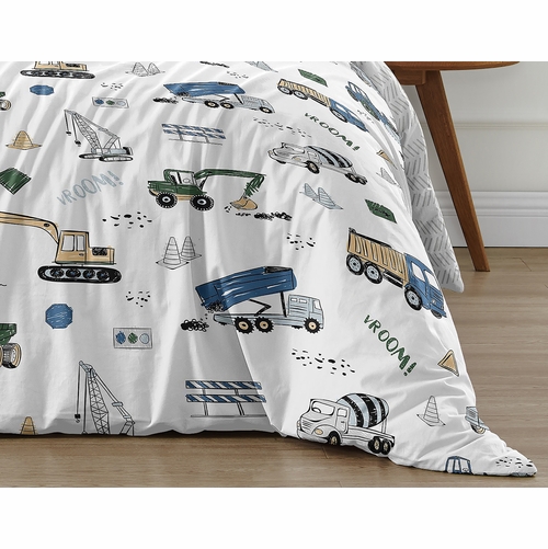 Construction Truck Green and Blue Collection Full/Queen Bedding - alt image 5