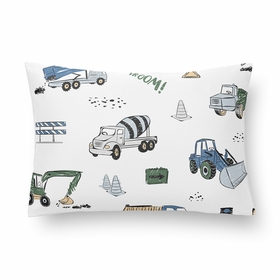 Construction Truck Green and Blue Collection Mini Pillow with Pillowcase