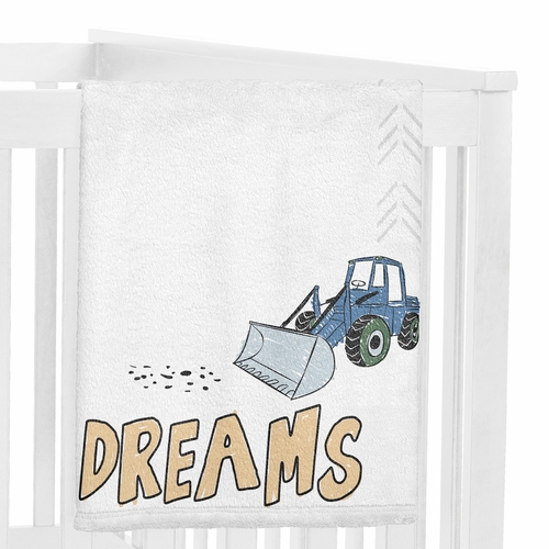 Construction Truck Green and Blue Collection Monthly Milestone Baby Blanket - alt image 2