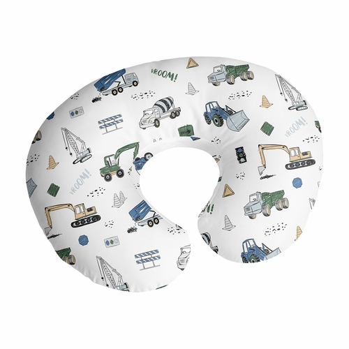Construction Truck Green and Blue Collection Nursing Breastfeeding Pillow Cover