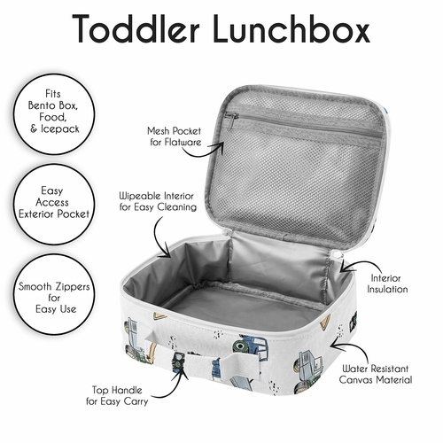 Construction Truck Green and Blue Collection Small Kids Lunch Box - alt image 2