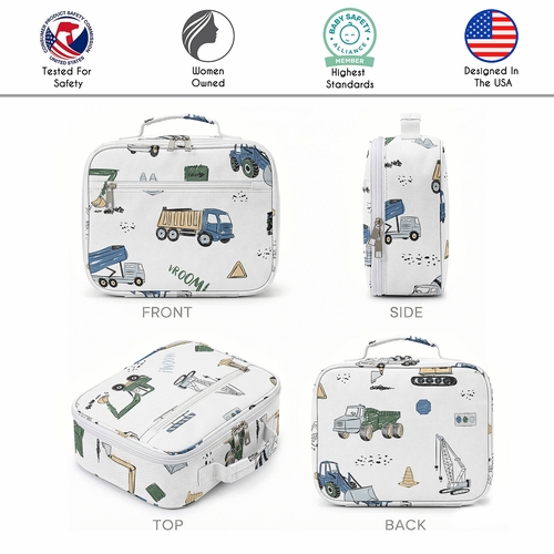 Construction Truck Green and Blue Collection Small Kids Lunch Box - alt image 4