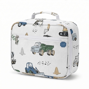 Construction Truck Green and Blue Collection Small Kids Lunch Box