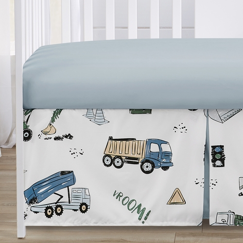 Construction Truck Green and Blue Collection Sweet Jojo Designs 6 Piece Crib Bedding + BreathableBaby Breathable Mesh Liner - alt image 4