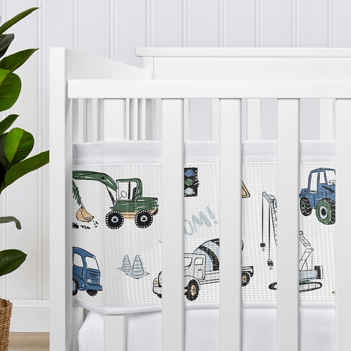 Construction Truck Green and Blue Collection Sweet Jojo Designs + BreathableBaby Breathable Mesh Crib Liner - alt image 3