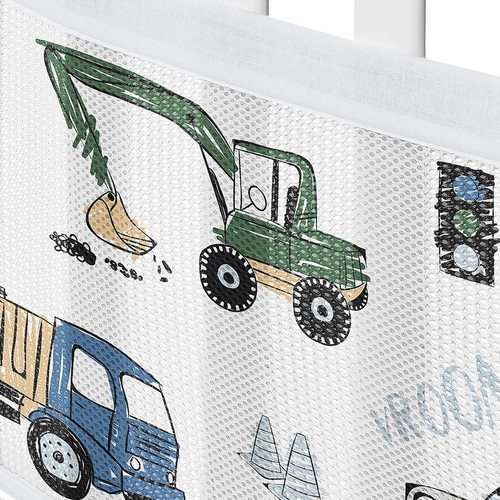 Construction Truck Green and Blue Collection Sweet Jojo Designs + BreathableBaby Breathable Mesh Crib Liner - alt image 4