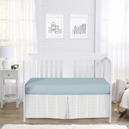 Construction Truck Green and Blue Collection Tire Print Crib Bed Skirt - alt image 2