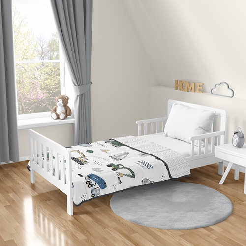 Construction Truck Green and Blue Collection Toddler 5lbs Weighted Blanket for Kids - alt image 1