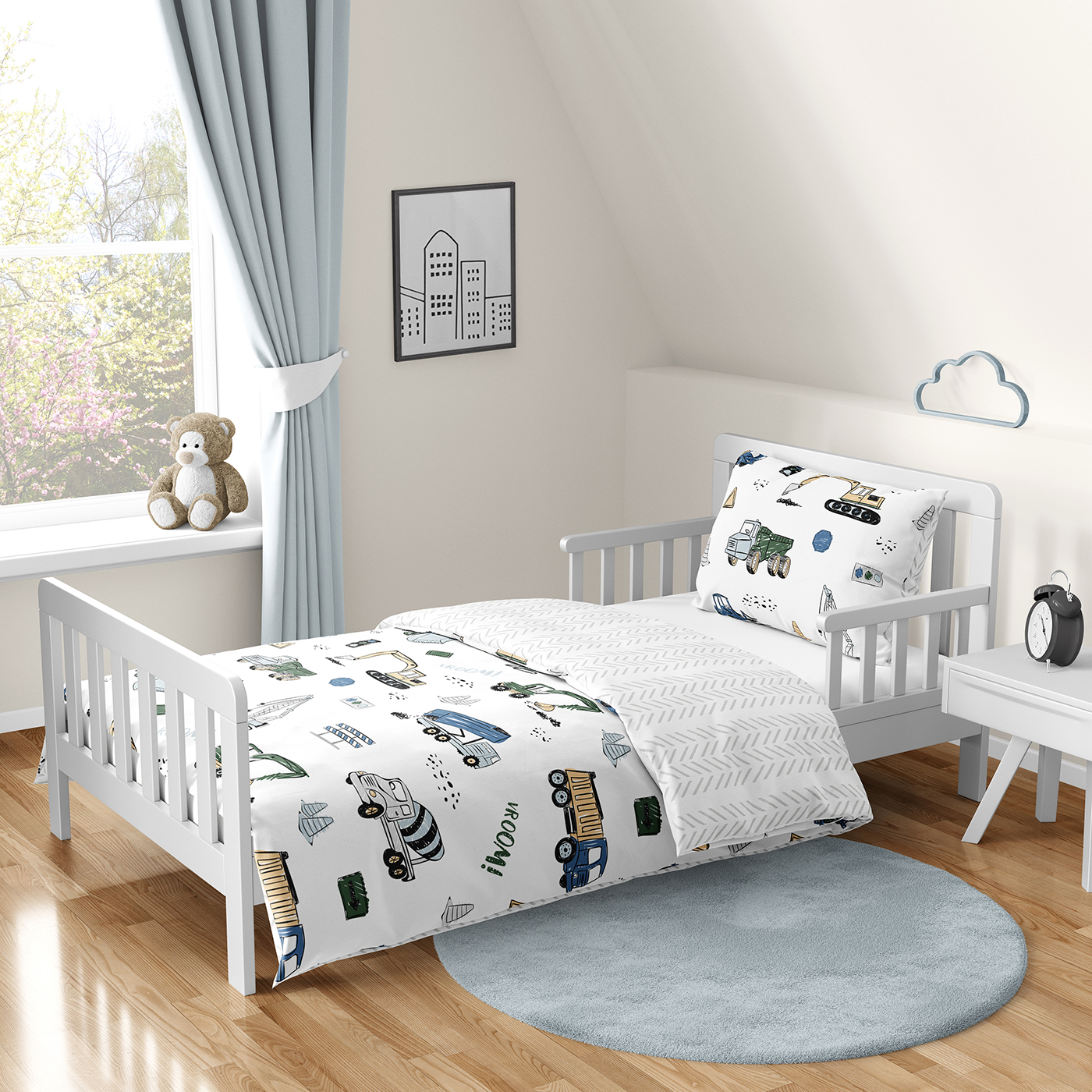 thumbnail image 2 of Sale Baby Crib Bedding Boy Shop Crib Bedding Set For Boys And Girls 8 Piece Baby Nursery Bedding Crib Set Jungle Animal Safari Theme Gray Tan White 2 of 11