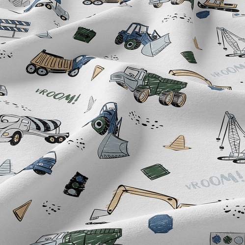Construction Truck Green and Blue Collection Toddler Pillow with Pillowcase - alt image 5