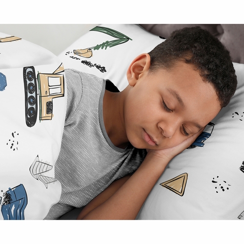 Construction Truck Green and Blue Collection Twin Bedding - alt image 3