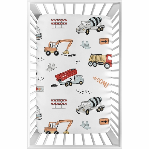 Construction Truck Red and Blue Collection 2 Pack Crib Sheets - alt image 1