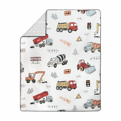 Construction Truck Red and Blue Collection Sweet Jojo Designs 6 Piece Crib Bedding + BreathableBaby Breathable Mesh Liner - alt image 3