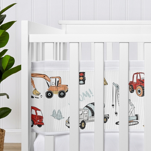Construction Truck Red and Blue Collection Sweet Jojo Designs + BreathableBaby Breathable Mesh Crib Liner - alt image 3