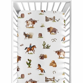 Country Western Collection Crib Sheet