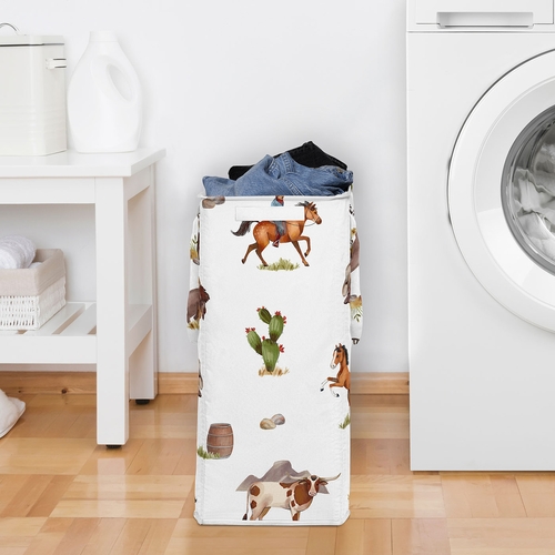 Country Western Collection Laundry Hamper with Handles - alt image 2
