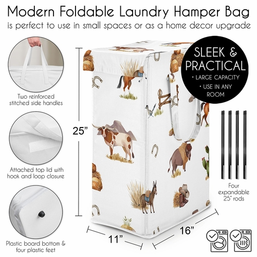 Country Western Collection Laundry Hamper with Handles - alt image 4