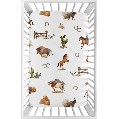 Country Western Collection Mini Crib Sheet
