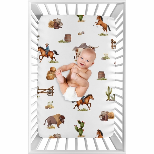 Country Western Collection Mini Crib Sheet - alt image 2