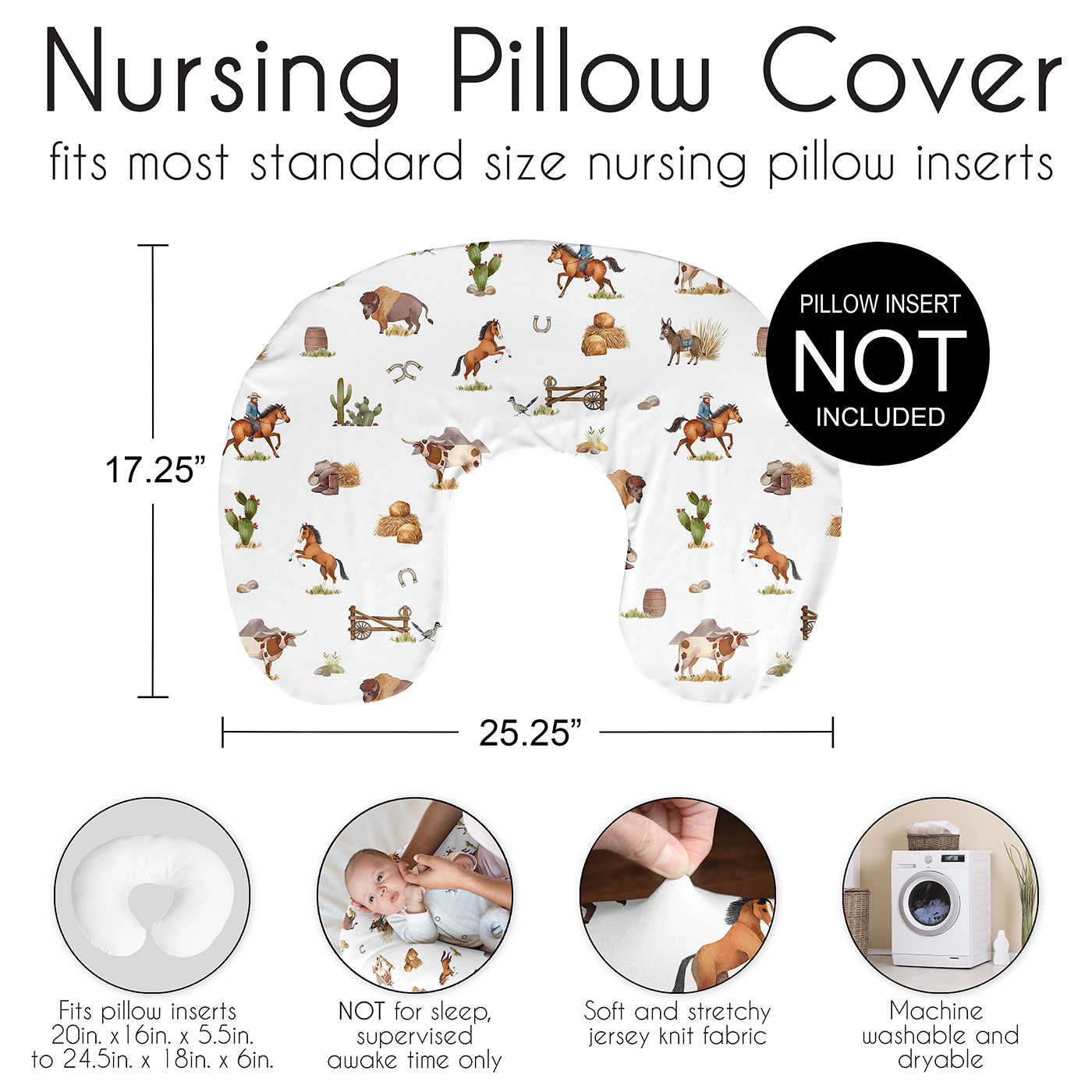 thumbnail image 2 of Nursing Pillow Slipcover Goronwyfloyd Cow Print Nursing Pillow Cover - Breastfeeding Slipcover For Baby Feeding Pillows U-shaped Pillow Cover 2 of 11