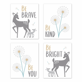 Deer Collection Wall Art Prints - Set of 4