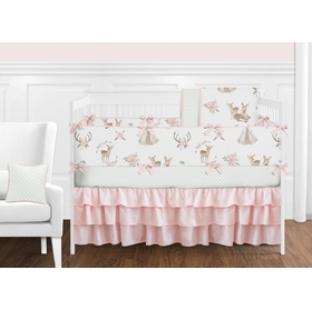 Deer Floral 9 Piece  Crib Bedding Collection