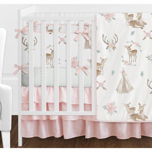 Deer Floral 9 Piece  Crib Bedding Collection - alt image 2