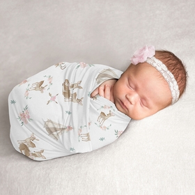 Deer Floral Collection Baby Swaddle Blanket