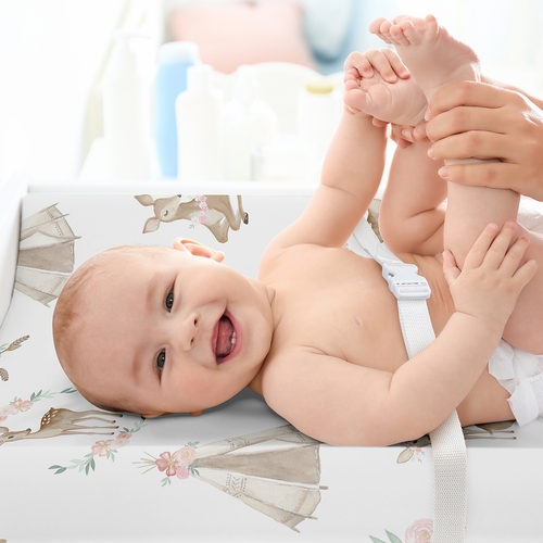 Deer Floral Collection Changing Pad Cover Sheet - alt image 2