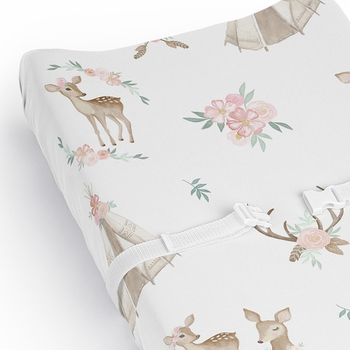 Deer Floral Collection Changing Pad Cover Sheet - alt image 3