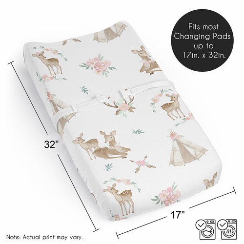 Deer Floral Collection Changing Pad Cover Sheet - alt image 5