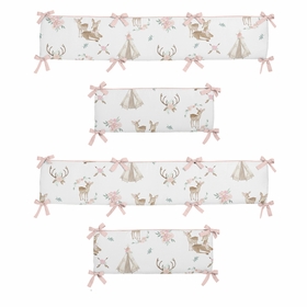 Deer Floral Collection Crib Bumper Pad