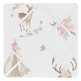 Deer Floral Collection Fabric Memo Board