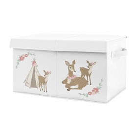 Deer Floral Collection Fabric Toy Bin Storage