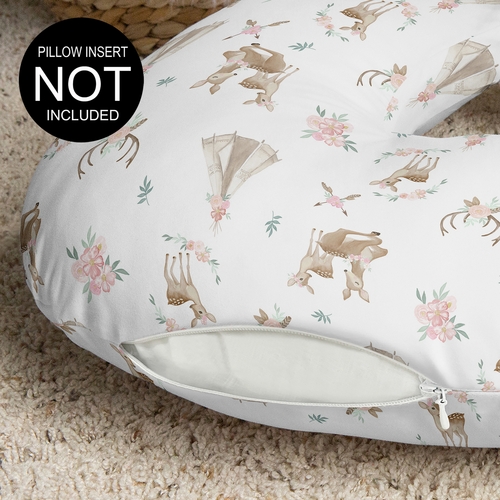 Deer Floral Collection Nursing Breastfeeding Pillow Cover - alt image 2
