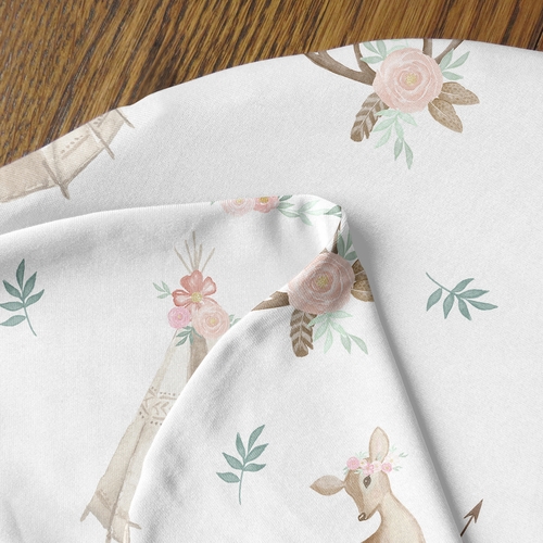 Deer Floral Collection Nursing Breastfeeding Pillow Cover - alt image 3