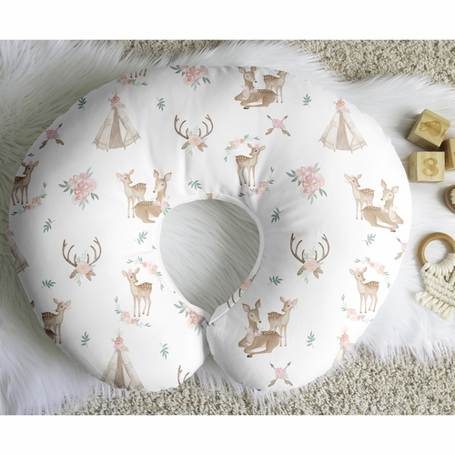 Deer Floral Collection Nursing Breastfeeding Pillow Cover - alt image 4