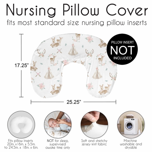 Deer Floral Collection Nursing Breastfeeding Pillow Cover - alt image 5
