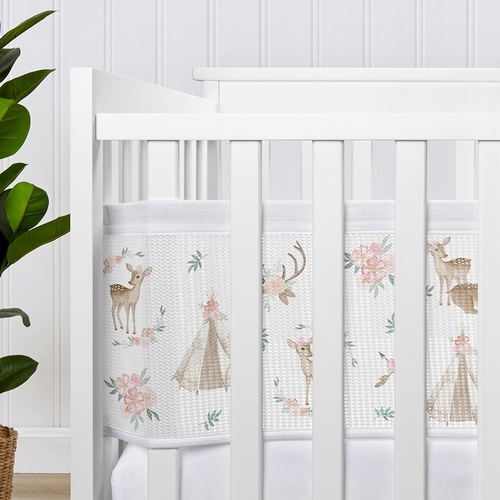 Deer Floral Collection Sweet Jojo Designs + BreathableBaby Breathable Mini Mesh Crib Liner - alt image 3