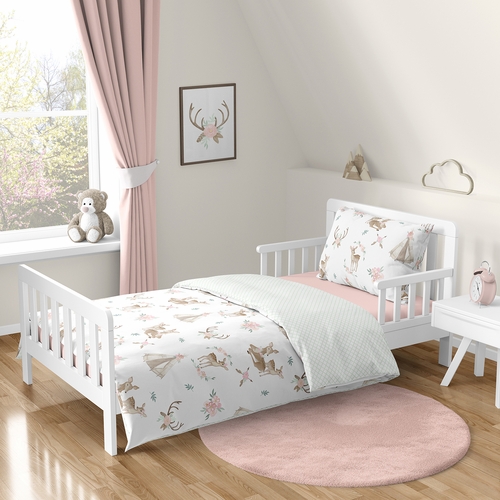 Deer Floral Collection Toddler Bedding