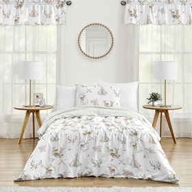 Deer Floral Collection Twin Bedding